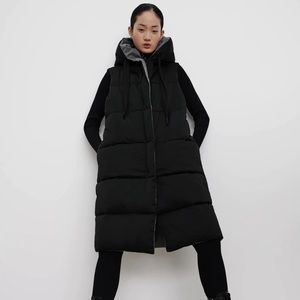 Zara long puffer vest